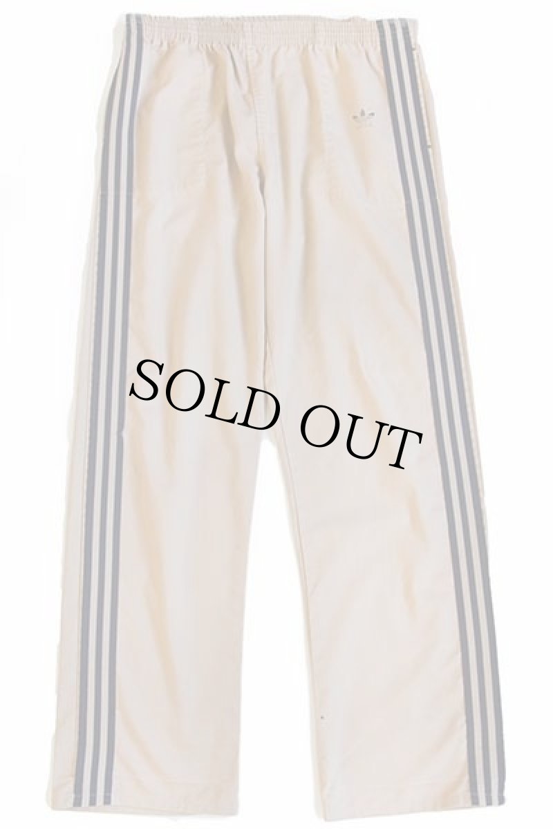 画像2: 80s USA製 adidasアディダス トラックパンツ ベージュ×紺 L★ジャージ (2)