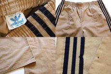 画像4: 80s USA製 adidasアディダス トラックパンツ ベージュ×紺 L★ジャージ (4)