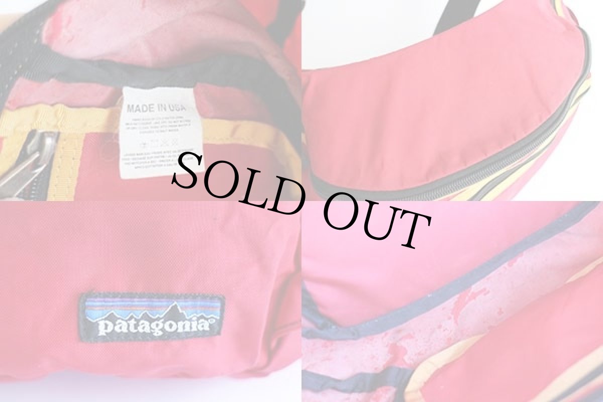 画像7: 00s USA製 patagoniaパタゴニア ランバーコンプレッションパック ナイロン ウエストバッグ 赤×黄 (7)