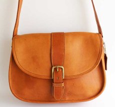 画像2: USA製 COACH オールド コーチ レザー ショルダーバッグ 茶★1073 (2)