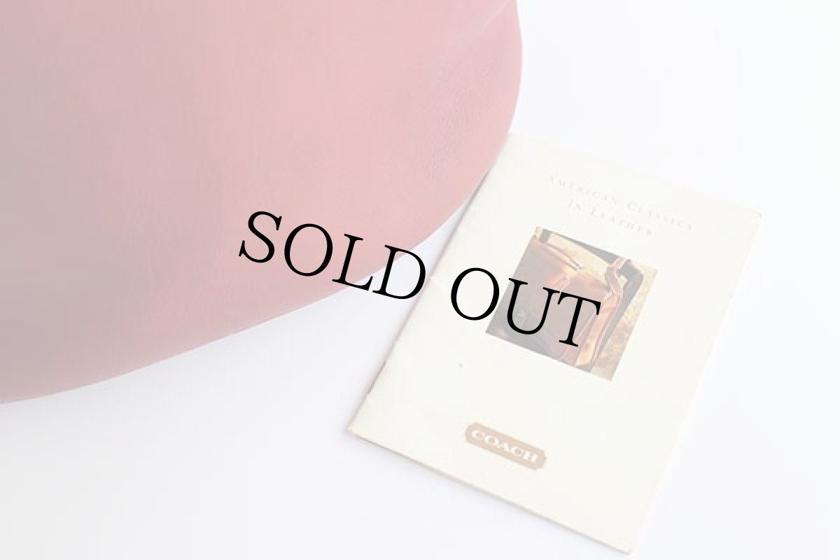 画像7: USA製 COACH オールド コーチ バケツ型 巾着 レザー ワンショルダーバッグ 赤★9929 (7)