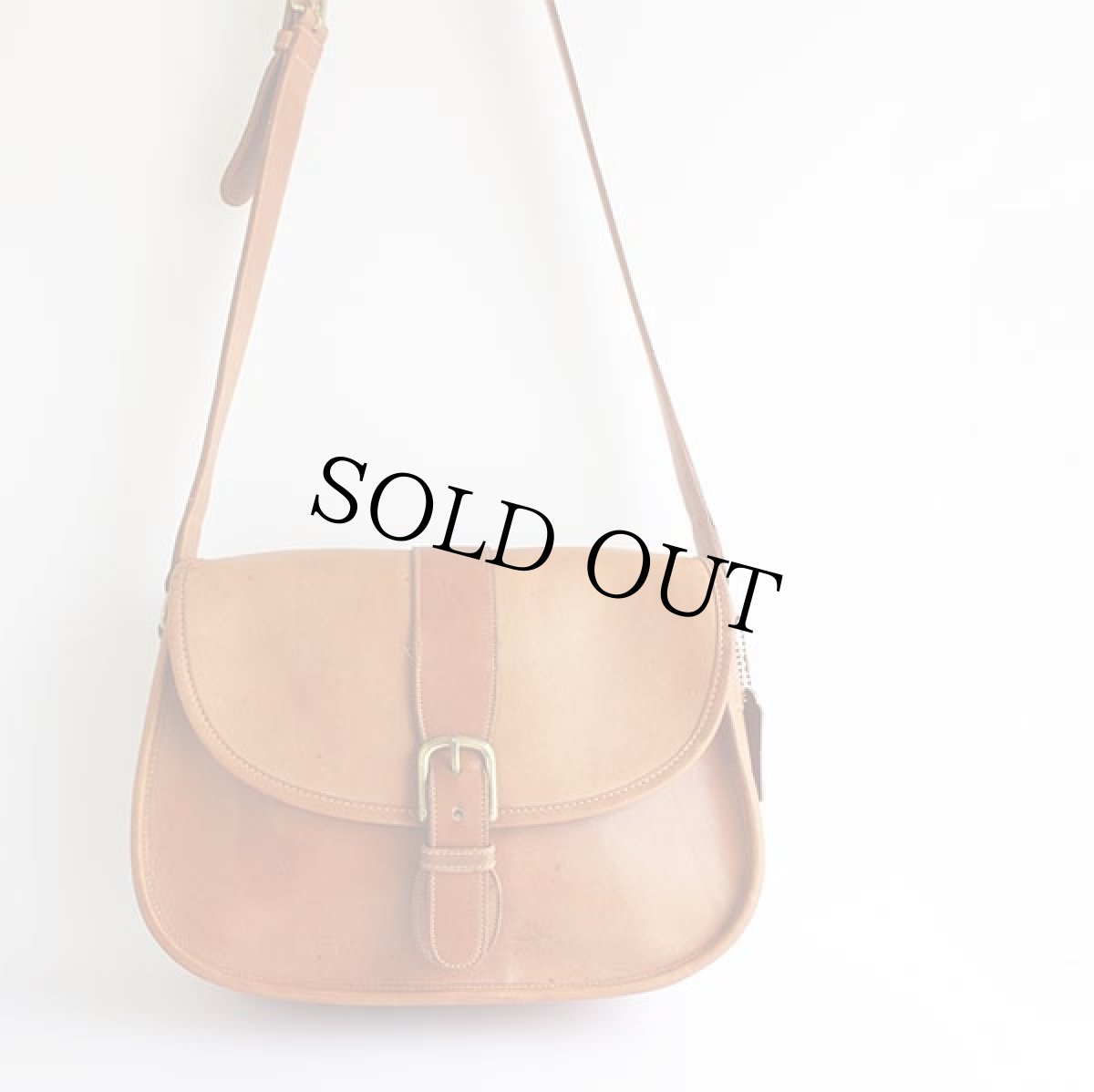 画像1: USA製 COACH オールド コーチ レザー ショルダーバッグ 茶★1073 (1)