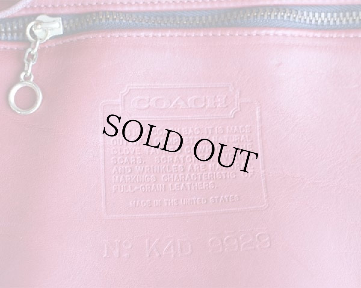 画像6: USA製 COACH オールド コーチ バケツ型 巾着 レザー ワンショルダーバッグ 赤★9929 (6)