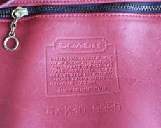 画像6: USA製 COACH オールド コーチ バケツ型 巾着 レザー ワンショルダーバッグ 赤★9929 (6)