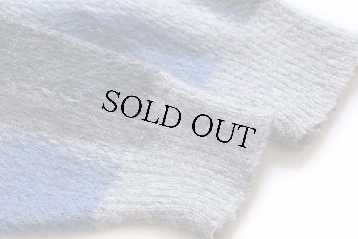 画像6: 60s Barclay ダイヤ柄 アクリルニット フルジップ セーター グレー XL (6)