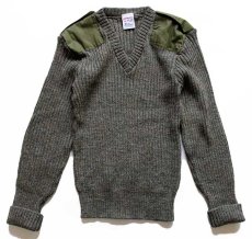 画像1: 英国製 The Woolly Pully Vネック ウールニット コマンドセーター (1)