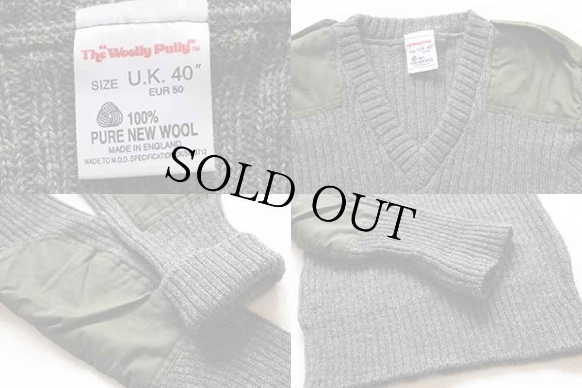 画像3: 英国製 The Woolly Pully Vネック ウールニット コマンドセーター (3)