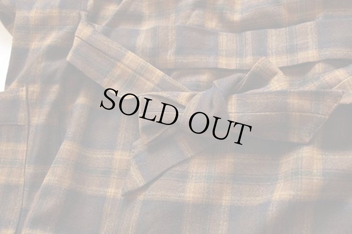 画像6: 60s PENDLETONペンドルトン チェック ショールカラー ウールガウン M (6)