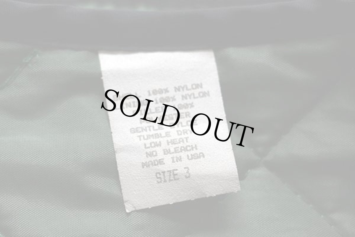 画像3: 80s USA製 UNKNOWN ナイロン キルティング ライナーベスト 緑 3 (3)