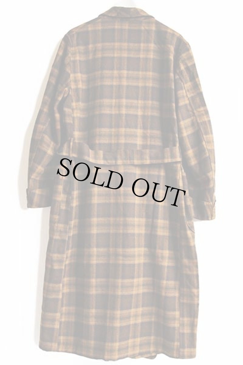 画像3: 60s PENDLETONペンドルトン チェック ショールカラー ウールガウン M (3)