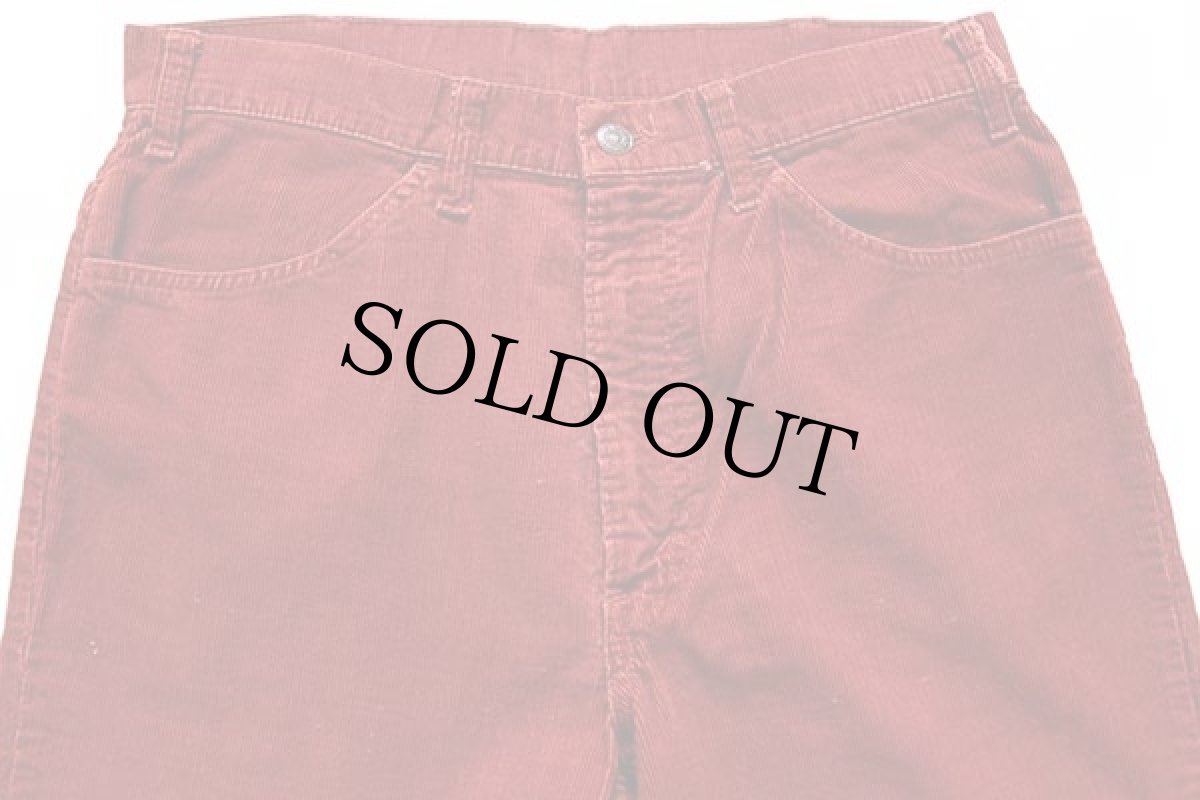 画像4: 70s USA製 Levi'sリーバイス 646 コーデュロイパンツ 濃赤 w34★ベルボトム (4)