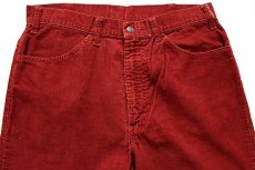 画像4: 70s USA製 Levi'sリーバイス 646 コーデュロイパンツ 濃赤 w34★ベルボトム (4)