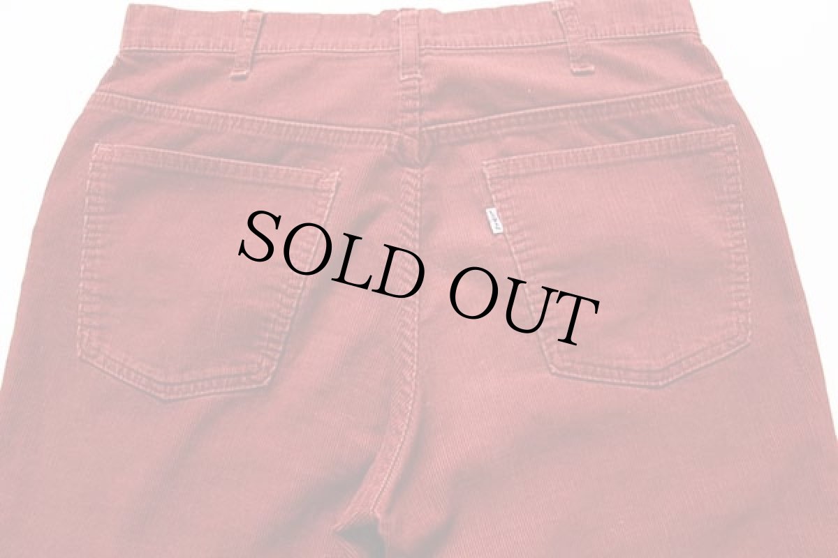 画像5: 70s USA製 Levi'sリーバイス 646 コーデュロイパンツ 濃赤 w34★ベルボトム (5)