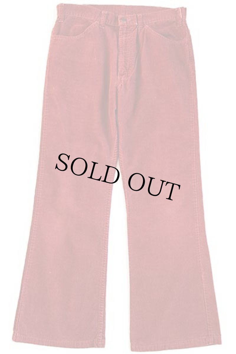 画像2: 70s USA製 Levi'sリーバイス 646 コーデュロイパンツ 濃赤 w34★ベルボトム (2)