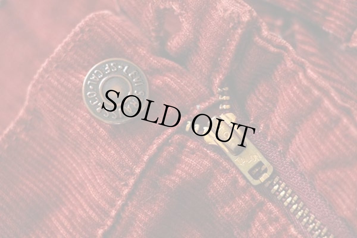 画像7: 70s USA製 Levi'sリーバイス 646 コーデュロイパンツ 濃赤 w34★ベルボトム (7)