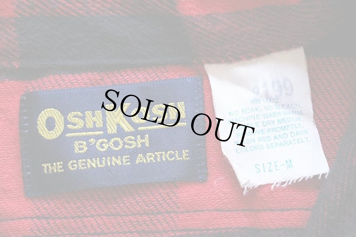 画像4: 90s USA製 OSHKOSH B'GOSH バッファローチェック コットン フランネルシャツ M (4)