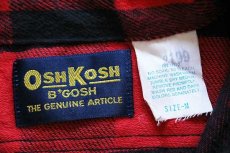 画像4: 90s USA製 OSHKOSH B'GOSH バッファローチェック コットン フランネルシャツ M (4)