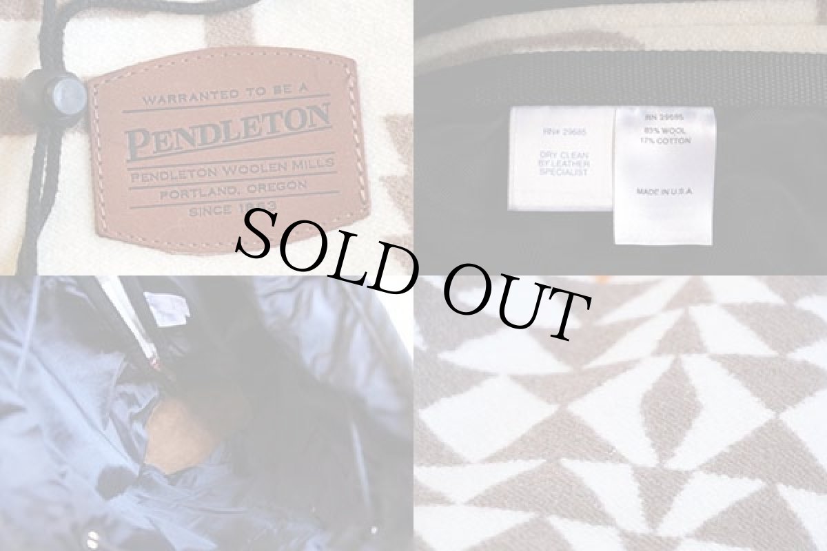 画像5: 90s USA製 PENDLETONペンドルトン チーフジョセフ ネイティブ柄 ボトムレザー ウール ブランケット ワンショルダーバッグ (5)