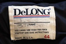 画像5: 80s USA製 DeLONGデロング 刺繍&パッチ付き メルトン ウール 袖革スタジャン 黒 44 (5)