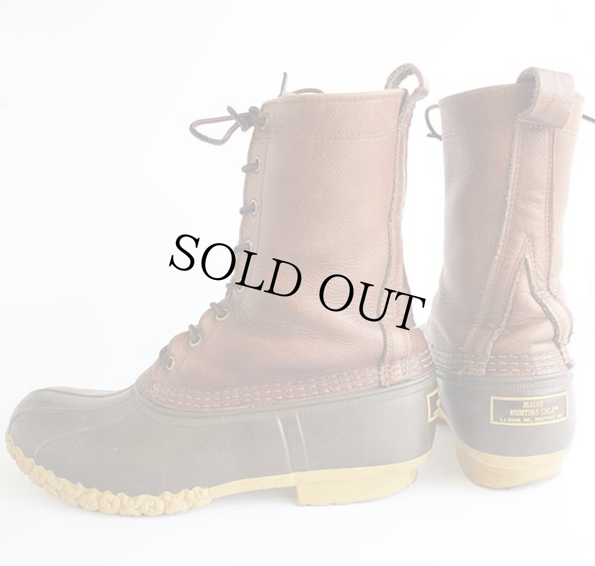 画像2: USA製 L.L.Bean メインハンティング 8ホール ビーンブーツ ブラウン×ブラウン (2)