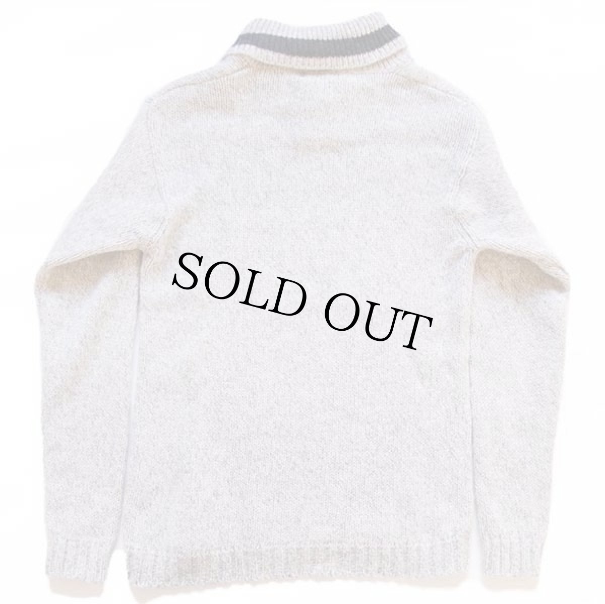 画像2: 90s L.L.Bean ショールカラー ウールニット セーター グレー MT (2)