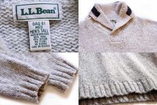 画像3: 90s L.L.Bean ショールカラー ウールニット セーター グレー MT (3)