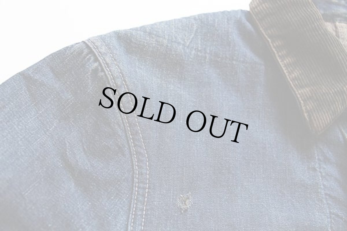 画像7: 50s UNKNOWN ブランケットライナー インディゴ デニム カバーオール ボロ (7)