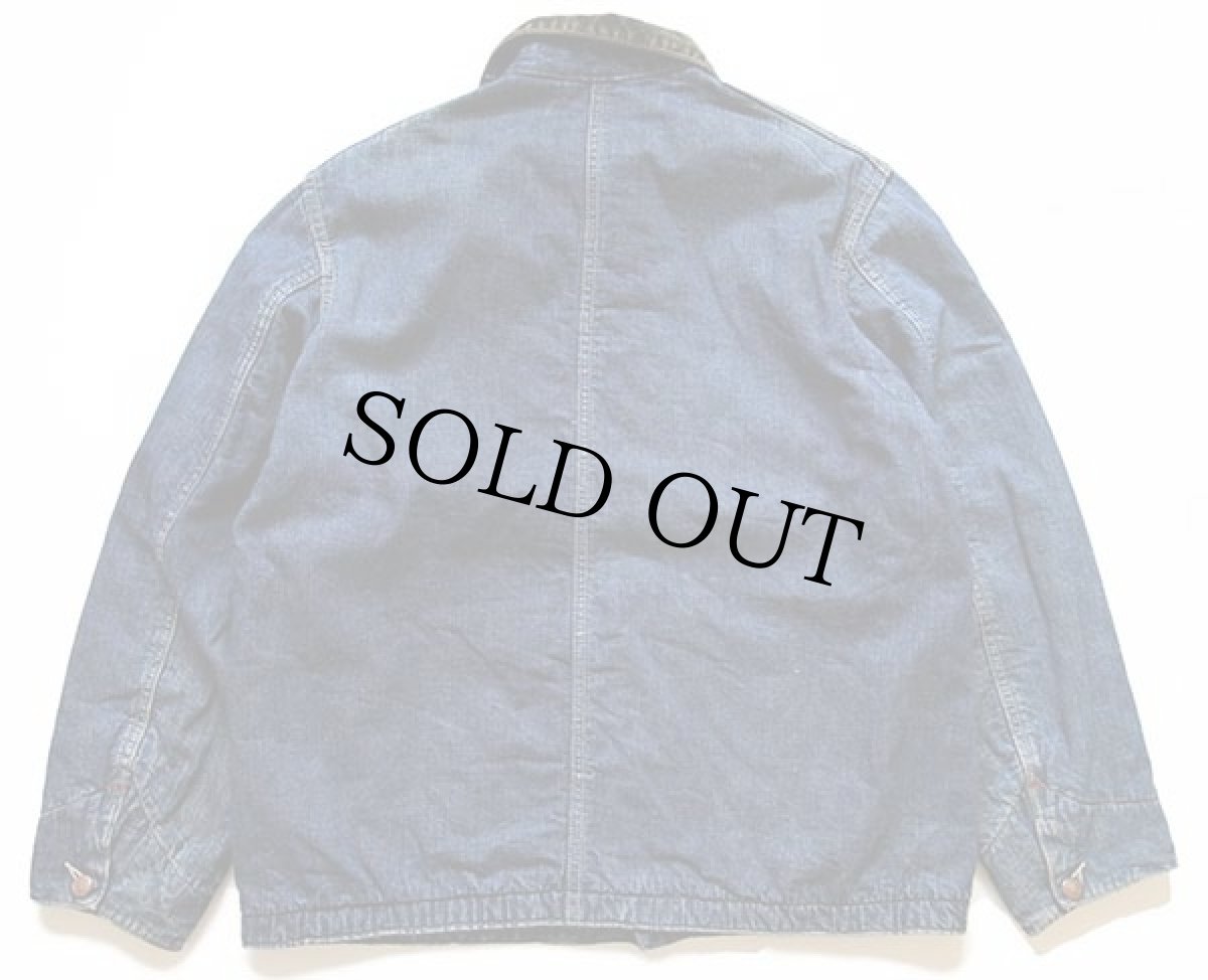 画像2: 50s UNKNOWN ブランケットライナー インディゴ デニム カバーオール ボロ (2)