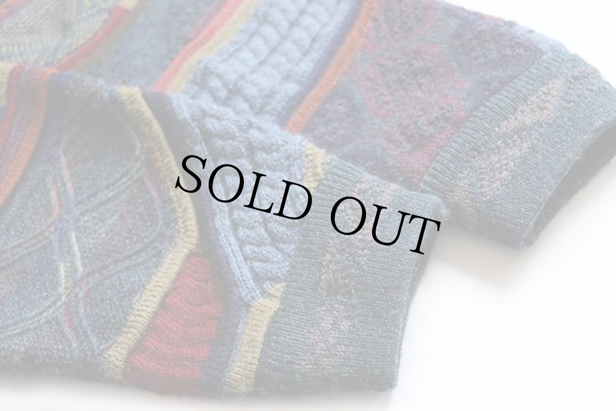 画像6: オーストラリア製 AKLANDA 3D 立体編み ウールニット カーディガン S (6)