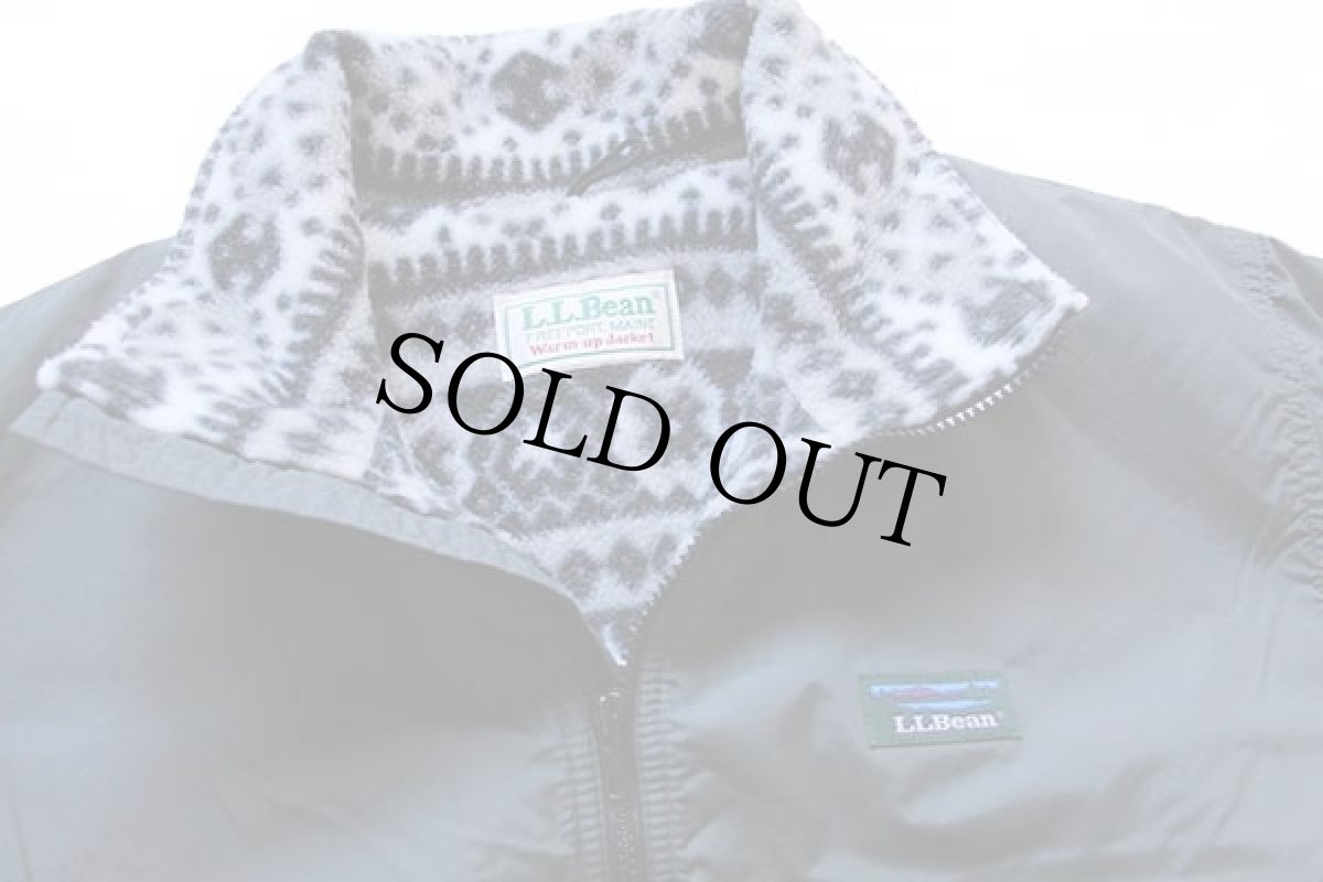 画像3: 90s L.L.Bean ウォームアップ 総柄 フリースライナー ナイロンジャケット チャコールグレー (3)