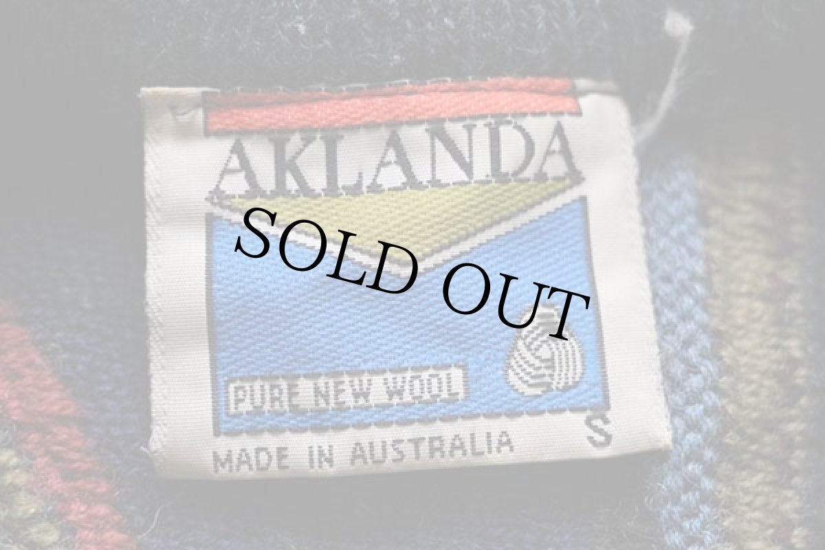 画像4: オーストラリア製 AKLANDA 3D 立体編み ウールニット カーディガン S (4)