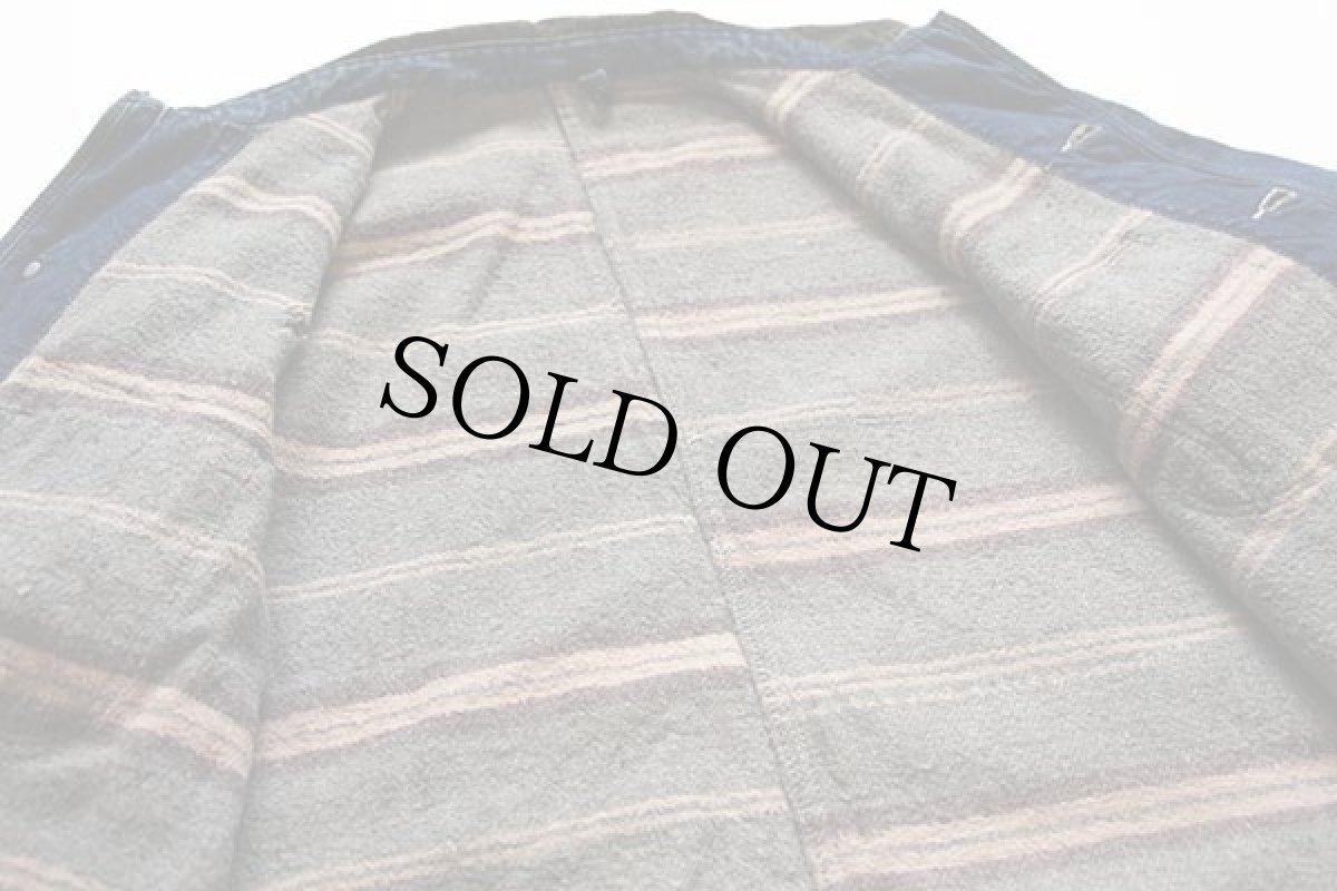 画像4: 50s UNKNOWN ブランケットライナー インディゴ デニム カバーオール ボロ (4)