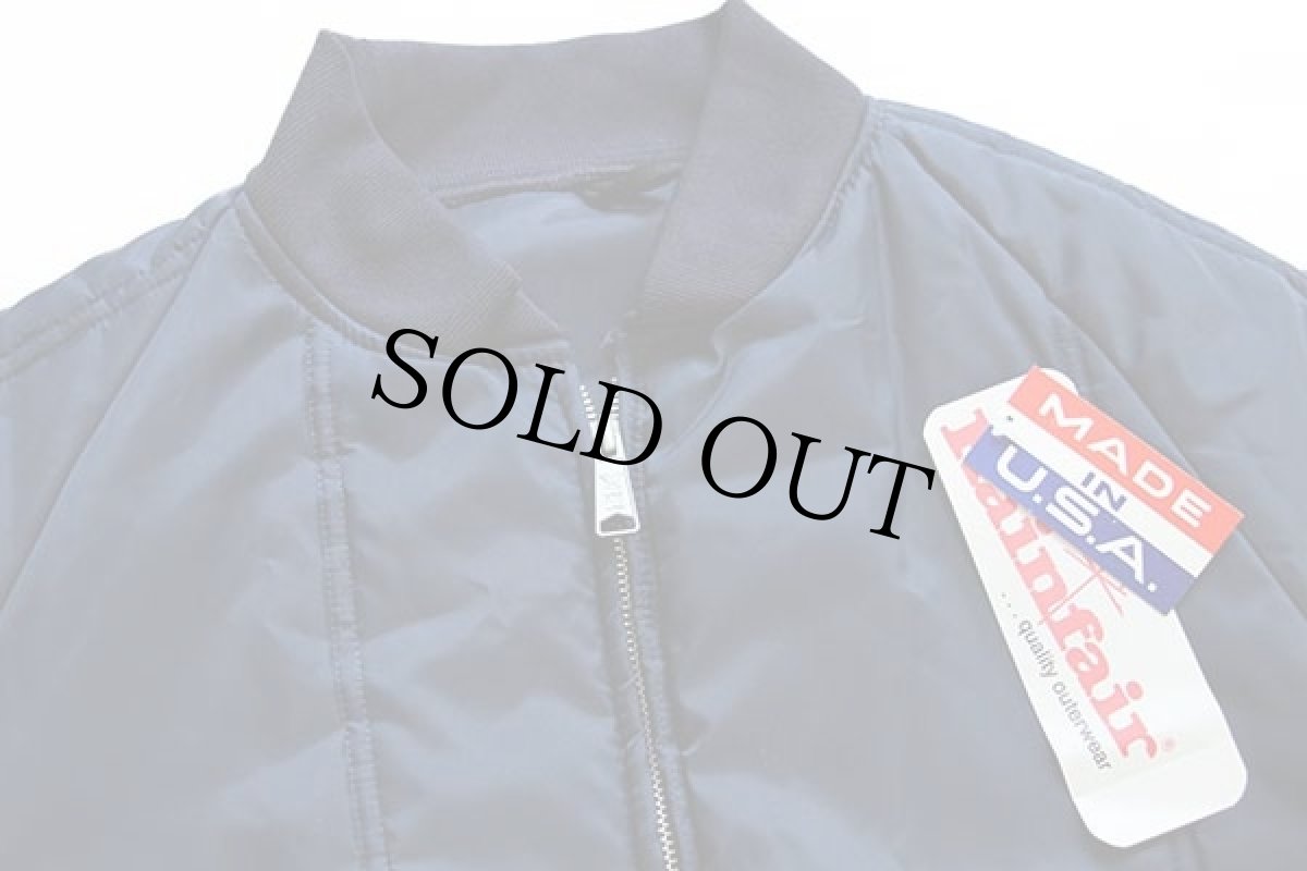 画像3: デッドストック★80s USA製 Rainfair ナイロン キルティングジャケット 紺 S (3)