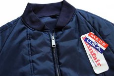 画像3: デッドストック★80s USA製 Rainfair ナイロン キルティングジャケット 紺 S (3)