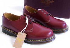 画像1: デッドストック★英国製 DR.MARTENSドクターマーチン 3ホール レザーシューズ チェリーレッド UK10 (1)