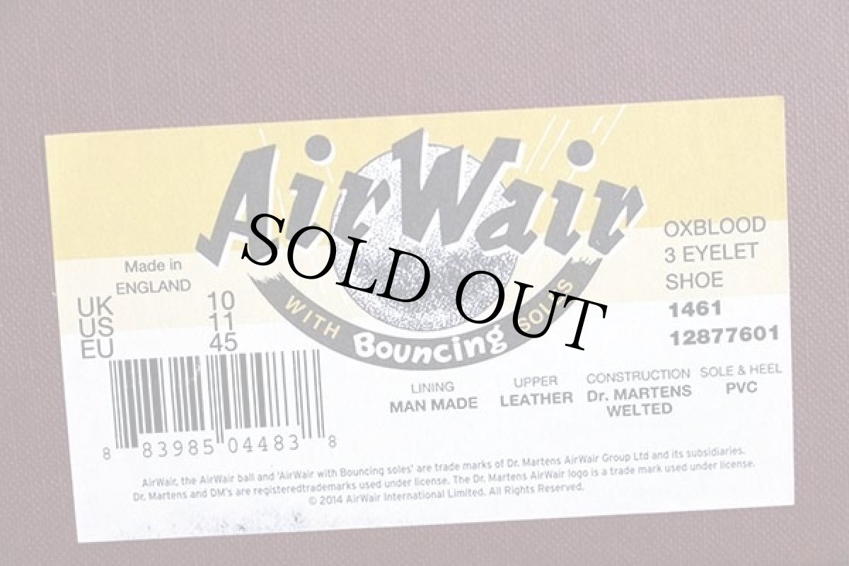 画像9: デッドストック★英国製 DR.MARTENSドクターマーチン 3ホール レザーシューズ チェリーレッド UK10 (9)
