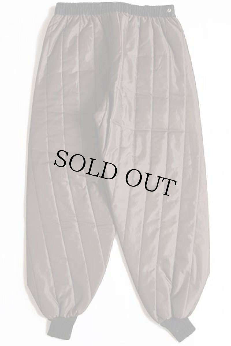 画像3: 80s UNKNOWN ナイロン キルティング ライナーパンツ 焦げ茶 L (3)