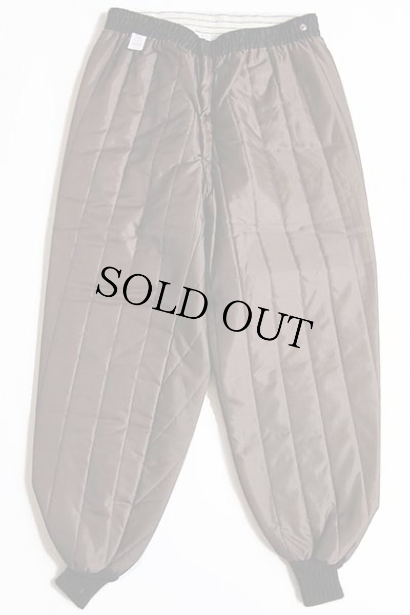 画像2: 80s UNKNOWN ナイロン キルティング ライナーパンツ 焦げ茶 L (2)