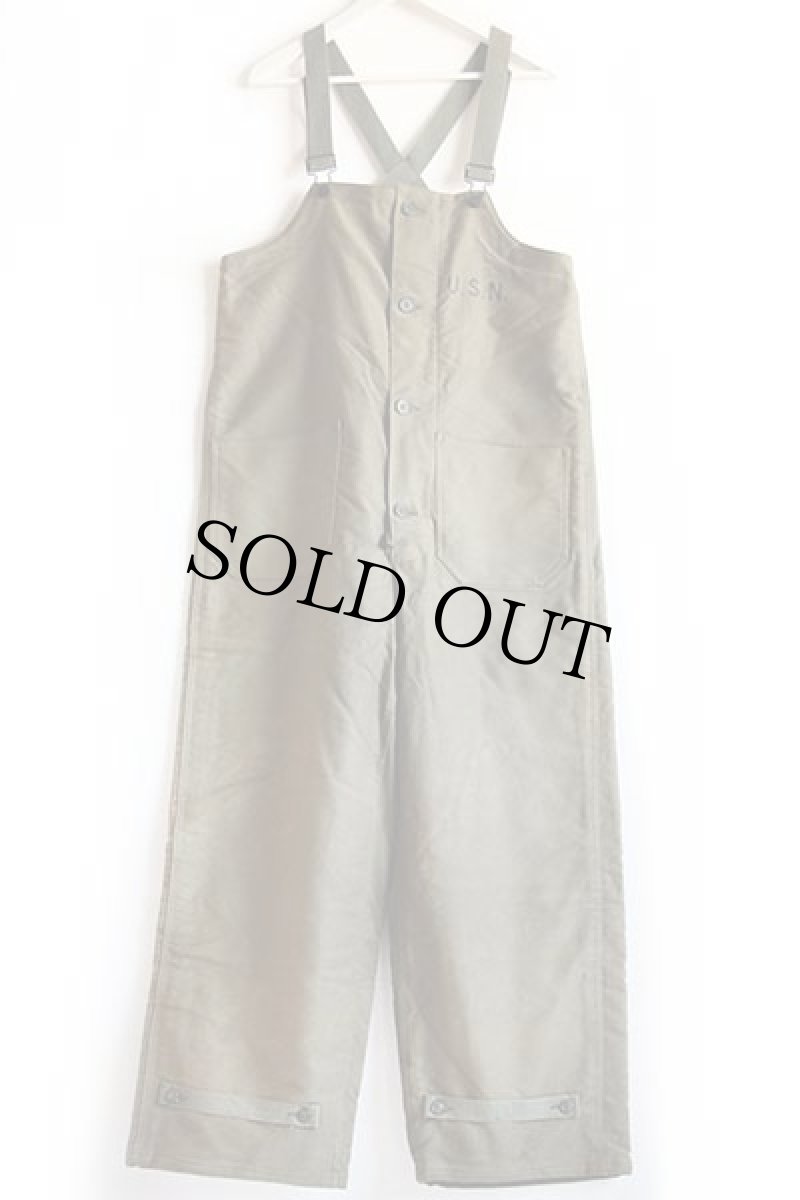 画像2: 40s 米軍 U.S.NAVY N-1 デッキパンツ オリーブドラブ S★オーバーオール (2)