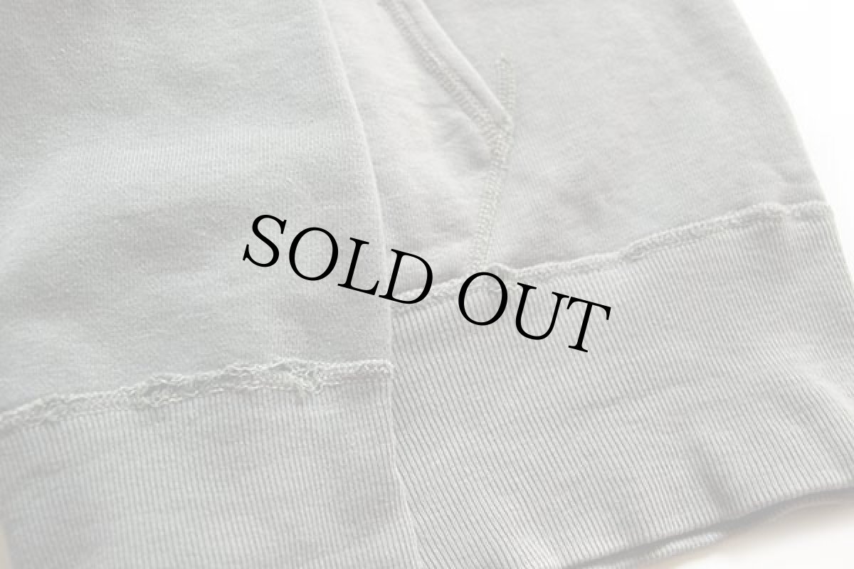 画像5: 60s HANES WIND SHIELD 無地 コットン スウェットパーカー ボロ グリーングレー フェード M (5)