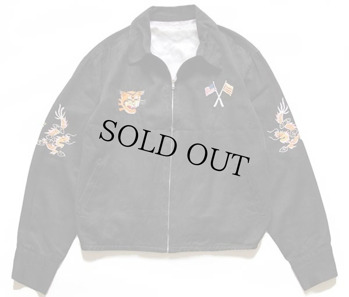 画像2: 60s CAMRANH BAY タイガー ドラゴン刺繍 ベトジャン 炭黒 (2)