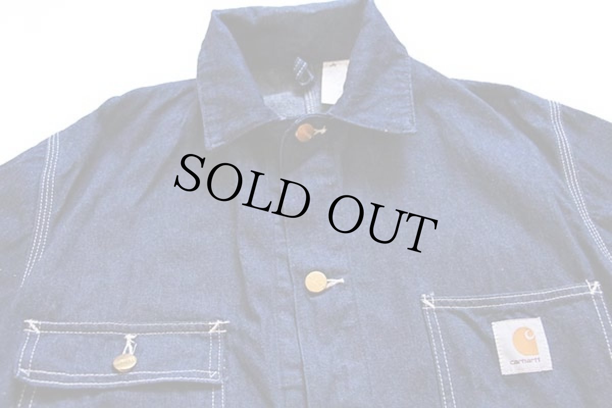 画像3: 80s USA製 carharttカーハート デニム チョアコート カバーオール 38 (3)