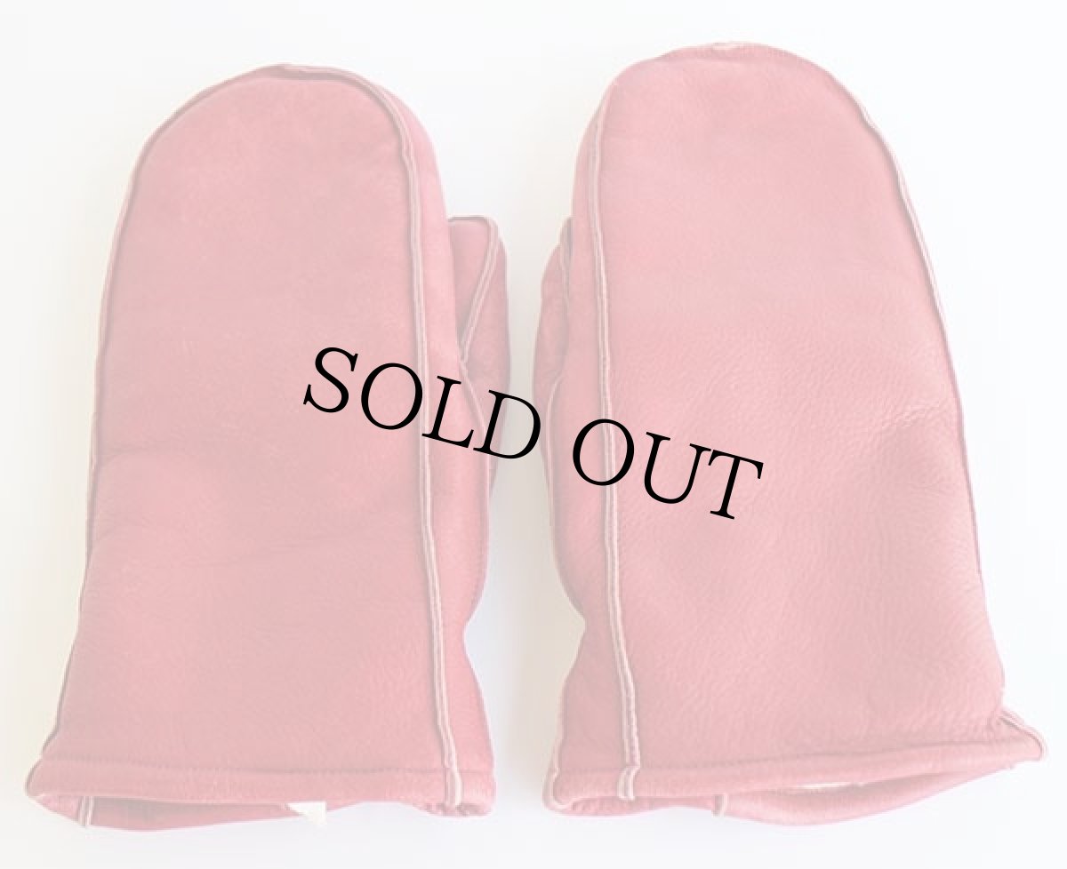 画像2: W.B.PLACE&Co. ボアライナー レザー ミトン グローブ 赤 M★手袋 (2)