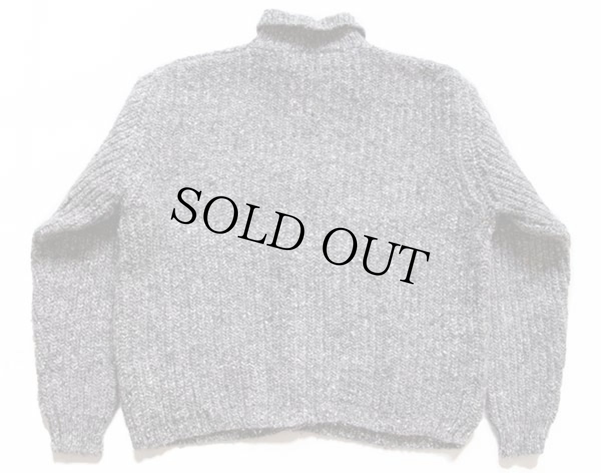 画像2: 90s 英国製 EddieBauerエディーバウアー ネップ入り ウールニット カーディガン グレー L (2)