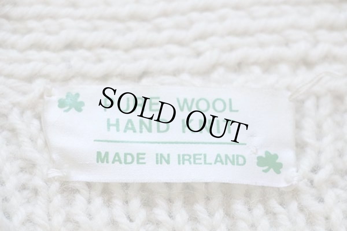 画像4: アイルランド製 ケーブル編み ウール ハンドニット ベスト カーディガン ナチュラル★フィッシャーマン (4)