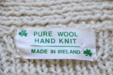 画像4: アイルランド製 ケーブル編み ウール ハンドニット ベスト カーディガン ナチュラル (4)