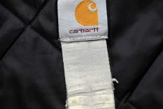 画像4: 90s carharttカーハート ワンポイント キルティングライナー ナイロン混 アクティブジャケット パーカー 黒 (4)