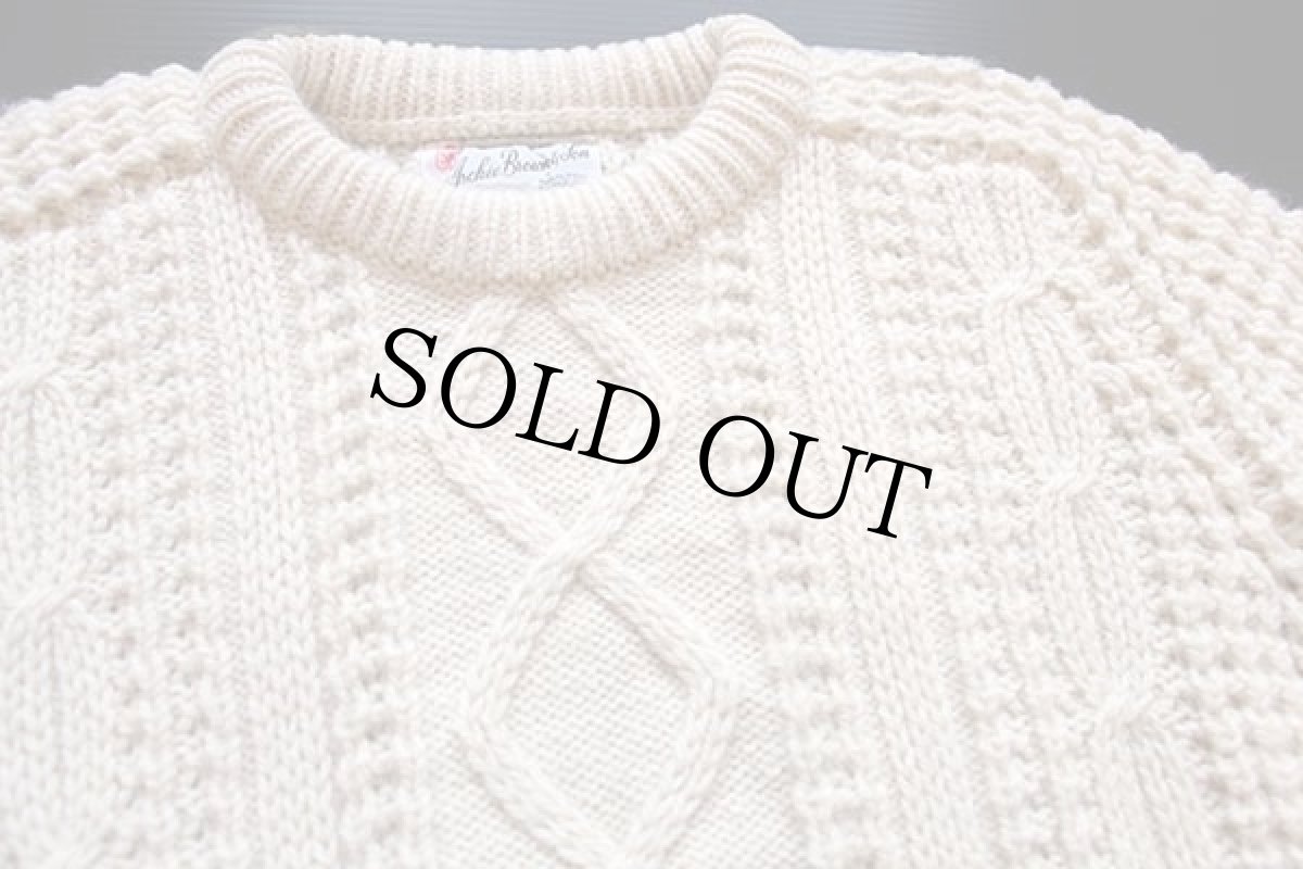 画像3: アイルランド製 Archie Brown&Son ケーブル編み ウールニット セーター ナチュラル S★フィッシャーマン (3)