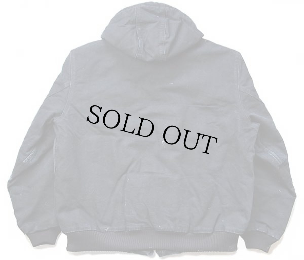 画像2: USA製 carharttカーハート キルティングライナー ダック地 アクティブジャケット パーカー 黒 ペンキ飛び L (2)