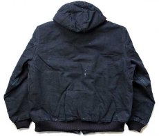 画像2: USA製 carharttカーハート キルティングライナー ダック地 アクティブジャケット パーカー 黒 ペンキ飛び L (2)